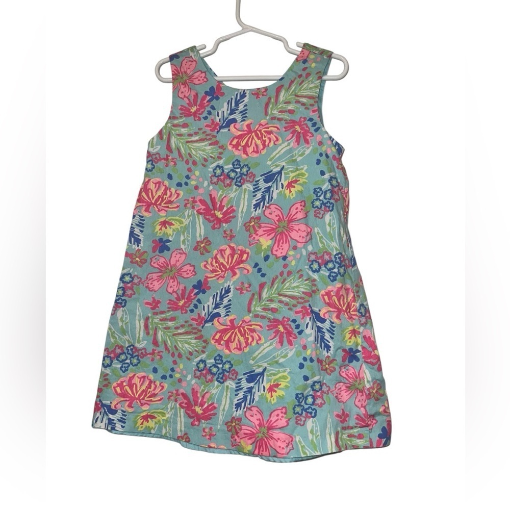 Tommy Bahama robins egg blue tropical Sleeveless shift Dress Sz 6